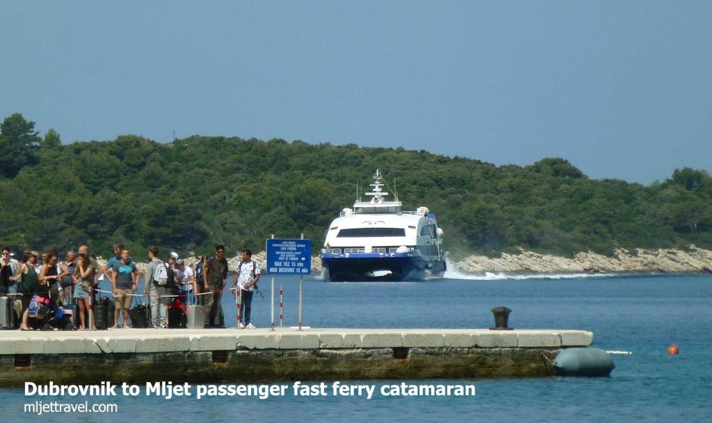 Departure and arrival on Mljet island from Dubrovnik