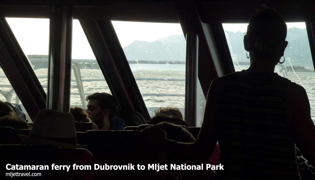 Interior and Views from fast ferry catamaran Dubrovnik - Mljet - Dubrovnik