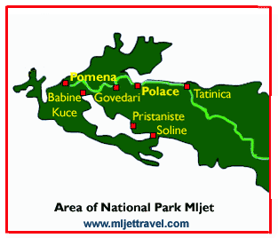 Map of Mljet National Park
