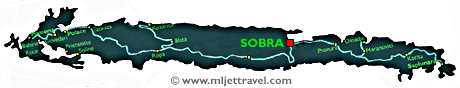 Map of Sobra on Island of Mljet