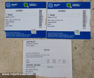 Two Tickets and Receipt of 200 Kuna - Mljet National Park, 2016