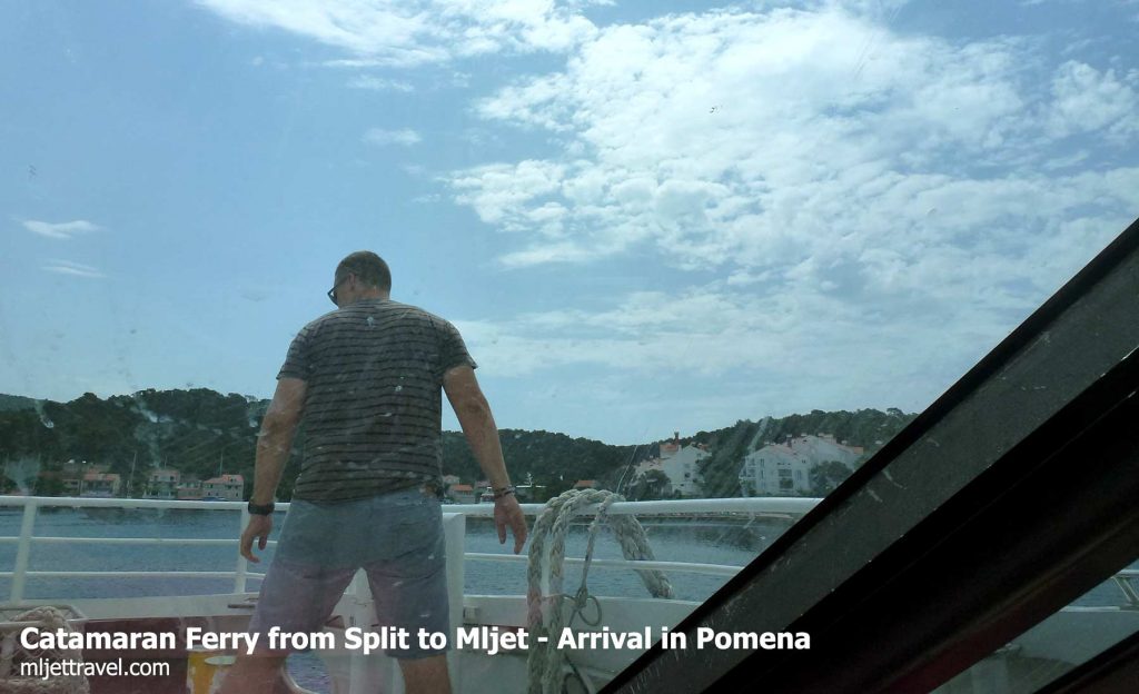 Interior views of arrival in Pomena port @ fast ferry catamaran Split – Mljet – Split